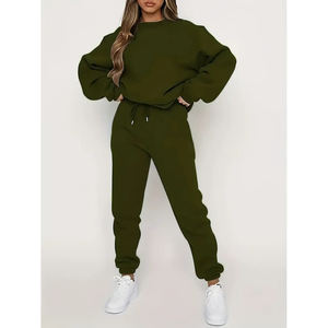 OEM Nuevo Conjunto Deportivo de Moda Personalizado 100% Algodón Peinado o Felpa, Sudadera Lisa Oversize de 2 Piezas - Product Image 1