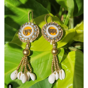 Adorno Colgante de Conchas de Cauri Hecho a Mano para Puerta (Toran), Decoración de Pared Boho Tradicional India, Regalo para el Festival Religioso Diwali - Product Image 3