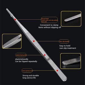 Pince à épiler longue et précise en acier inoxydable dentelé, durable pour usage domestique - Product Image 2
