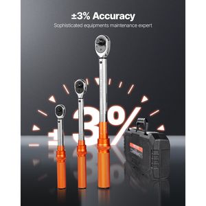 Jeu de clés dynamométriques à cliquet à 72 dents à double sens 3 pièces 1/4 3/8 1/2 Outil haute performance à entraînement de pouces - Product Image 3