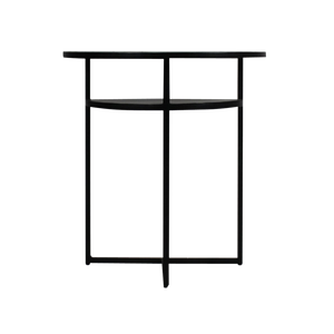 Mesa consola media luna Vandana Elara Terra en mármol blanco y metal - Product Image 5