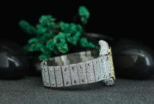 Luxury Iced Out <b>Square</b> <b>Men</b>’s Quartz <b>Watch</b> | Stainless Steel Hip Hop Diamond Bust Down Wristwatch Wholesale - Product Image 5