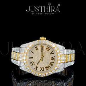 Montre de luxe en moissanite de qualité supérieure avec verre saphir pour homme, style hip-hop glacé, disponible en gros - Product Image 2