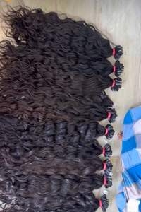 Extensiones de cabello humano rizado natural directo de fábrica Extensiones de cabello Virgen sin procesar de alta calidad Brillante hinchable de larga duración al por mayor - Product Image 3