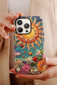 Funda de Teléfono Hecha a Mano con Cuentas, Tema Ángel Verde, Forma Rectangular, Bordado Textil Artesanal - Product Image 6
