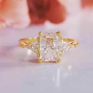 The Duality Radiant Cut Moissanite <b>Ring</b> 925 Sterling <b>Silver</b> Luxury Modern Sparkling Engagement Wedding Party <b>Statement</b> <b>Ring</b> - Product Image 5