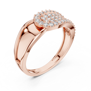 Bague en diamant rond cultivé en laboratoire THE ETERNAL SWIRL, sertie en or rose 18 carats, pour mariage, fiançailles, usage quotidien ou bureau, pour homme - Product Image 1
