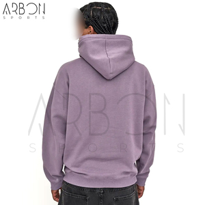 Meilleure Vente – Nouvelle Arrivée : Sweat à Capuche Oversize Confortable et Épais en Molleton de Coton Uni, Couleur Violet Cendré - Product Image 4