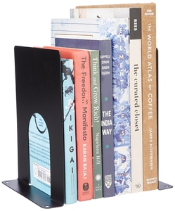 New design Minimalist Metal Bookend Set Black Heavy Duty Non Slip <b>Book</b> Holder Office Desk Organizer School Library Shelf Support - Product Image 5