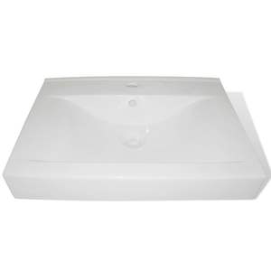 23.6 bianco di lusso "x 18.1" lavabo in ceramica con rubinetto - Product Image 3