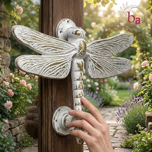 Shabby Chic Dragonfly Cast Iron <b>Door</b> Knocker Waterproof Eco-Friendly Self-adhesive Outdoor Entryway Decor Metal Wall Mount White - Product Image 4
