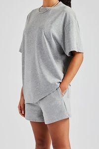 T-shirts et shorts décontractés surdimensionnés 2026 en coton lavé 100 % à séchage rapide, coupe ample unisexe pour hommes - Product Image 2