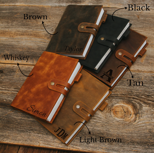 Funda de cuero personalizada para diario - Funda de cuero para cuaderno A5 - Diario personalizado - Regalos de Navidad para él - Regalos personalizados para él - Product Image 4