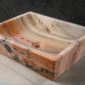 Lavabo de Mármol Natural de Lujo, Lavabo Rectangular de Piedra para Baño, Lavabo de Encimera, Lavabo de Mármol Hecho a Mano - Product Image 1