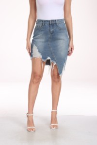 Favorable Price Ripped Skirts Hot Sale High Quality Jeans Short Dress for Women - Product Image 6