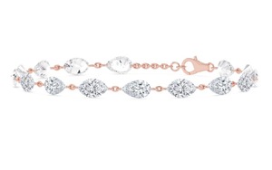 <b>Drilled</b> Marquise & Pear Lab Grown <b>Diamond</b> Station Bracelet 7.72 CTW 7 Inch 9K Rose Gold - Product Image 2