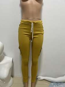 OEM 2026 Streetwear Multiple Pockets Women's Cargo Pants with <b>Drawstring</b> Waist Belt Loops Tapered Leg Casual <b>Trousers</b> - Product Image 4