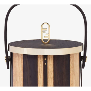 Elegante Cubitera de Madera con Acabado en Dos Tonos, Detalles en Dorado y Asa de Transporte, Perfecta para Bares en Casa, Fiestas, Hoteles y Eventos - Product Image 3
