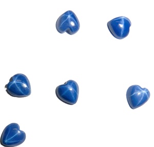 Saphir bleu étoilé en forme de cœur 6x6 mm 1 carat, cabochon poli créé en laboratoire avec effet étoile à 6 branches pour la fabrication de bijoux - Product Image 4