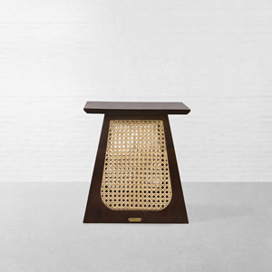 Solid Wooden Rattan Cane Handwoven <b>Bedside</b> <b>Table</b> Seating Stool Square Accent <b>Table</b> for Bedroom Living Room Farmhouse Home Hotel - Product Image 2