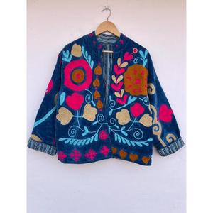 Chaqueta de Algodón con Bordado Suzani, Estilo Bohemio, para Invierno, con Detalle de Botones, para Mujer, Talla Única, Regalo Étnico para Bodas - Product Image 1