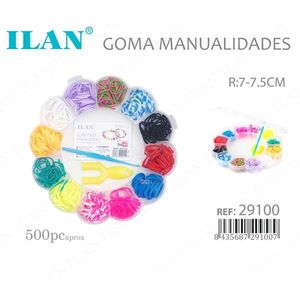 ILAN Goma Manualidades 500 Pezzi 7-7.5cm Elastici Colorati per Creare Braccialetti - Product Image 3