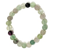 Vente en gros de bracelets en quartz transparent à facettes de 8mm perle de pierre lisse naturelle de 6mm bracelet de pierres précieuses priez pour l'espoir bijoux en cristal