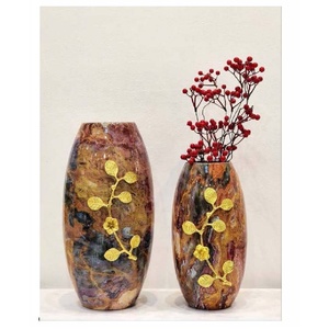 Venta caliente Contemporáneo Cilíndrico Cobre Metal Jarrones Juego de 2 Metal Moderno Mesa Florero Coastal Hierro Florero - Product Image 6