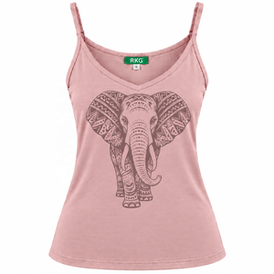 Camisole respirante à bretelles et patchwork pour femme (Spandex/Coton) - Product Image 1