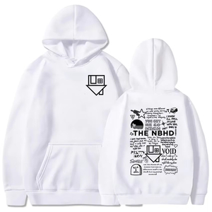 Sudadera con capucha negra NbhD para hombre, estilo urbano, de algodón, tejida, con estampado, bolsillo frontal, corte regular, estilo otoñal - Product Image 2