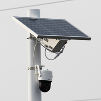 Kits solaires pour la sécurité extérieure, alimentation CCTV, panneau solaire 80W avec batterie lithium 20Ah, kit de montage sur poteau