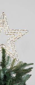 Adorno de estrella de alambre hecho a mano para la punta del árbol de Navidad, estrella con marco de metal para luces LED, decoración brillante para el árbol de Navidad en casa. - Product Image 4