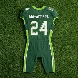 Custom Men's Green Lime American Football Uniform <b>Padded</b> Jersey <b>Pants</b> Set Sports Team Apparel - Product Image 5