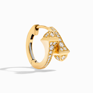Pendientes de Aro con Diamantes Geométricos en Oro Amarillo con Engaste de Canal, Lujosos para Uso Diario de Mujeres - Product Image 2