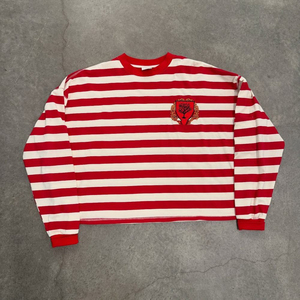Sudaderas de Alta Calidad Personalizadas con Rayas, Camisetas Vintage Extra Grandes, Camiseta de Manga Larga para Hombre, Sudaderas con Logotipo Bordado en Algodón - Product Image 3