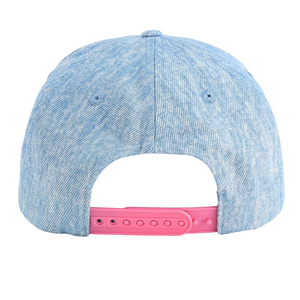 หมวกแก๊ปยีนส์ AKA Light Denim Soror สีฟ้าอ่อน ปรับขนาดได้ พร้อมตัวอักษรปักสีชมพู หมวกเบสบอลลำลองสำหรับกิจกรรมกลางแจ้ง - Product Image 6