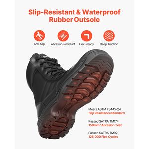 Stivali Tattici da Combattimento da Uomo 8 Pollici, Leggeri e Traspiranti, con Cerniera Laterale, per Moto e Sicurezza - Product Image 4