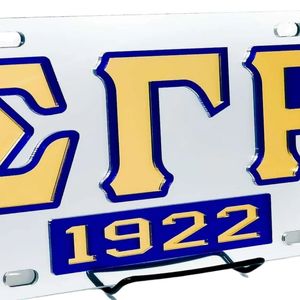 ป้ายทะเบียนรถยนต์ซิกมาแกมมาโร ป้ายทะเบียนสีเงิน ตัวอักษรกรีก ป้ายตกแต่งรถยนต์ อุปกรณ์ตกแต่งรถยนต์ โลหะทนทาน - Product Image 5