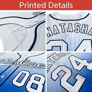 Maillot de baseball personnalisé unisexe, design étoile bleue et rouge, impression par sublimation, polyester respirant, uniforme d'équipe adulte - Product Image 5
