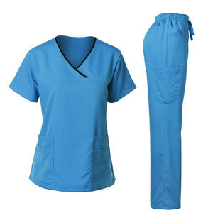 Professional Medical Scrub Uniform Set Men <b>Women</b> Hospital Nurse <b>Workwear</b> V Neck Short Sleeve Breathable 100% Cotton - Product Image 5