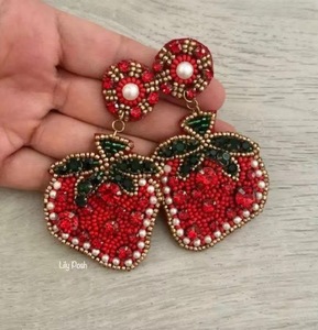 Strawberry New Fashion Luxury Bead <b>Earrings</b> Latest Design Bohemian Jewelry Handmade Seed Beaded - Product Image 1