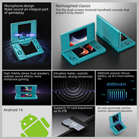 Console de jeu vidéo Anbernic RG DS au design classique, double écran avec système Android 14, 128 Go, console de jeu rétro portable, prise en charge tactile