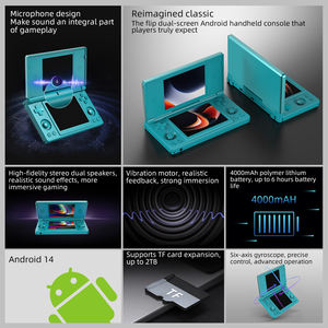 Console de jeu vidéo Anbernic RG DS au design classique, double écran avec système Android 14, 128 Go, console de jeu rétro portable, prise en charge tactile - Product Image 5