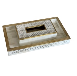 Latest Bone Inlay Tray With Hand Carved Tray Tissue Box Available At Very Cheap Price By United Trade World