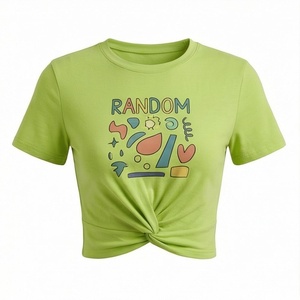 T-shirt de sport personnalisé en coton pour femme, coupe courte, style athlétique, idéal pour le yoga, le fitness, la gym et le streetwear décontracté - Product Image 1