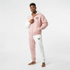 Custom High Quality Winter Two Tone Tracksuit Sweatpants And <b>Full</b> <b>Zip</b> <b>Hoodie</b> Set Men Custom Heavyweight Pullover Two Piece - Product Image 4