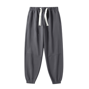 Pantalon de jogging gris pour homme avec taille élastique et cordon de serrage, poches latérales, décontracté, respirant, en maille, style automne - Product Image 4