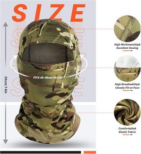 Cagoule intégrale unisexe VOLUTT camouflage respirante et imperméable en Spandex et Polyester pour activités de plein air – Couvre-chef décontracté pour adulte - Product Image 5