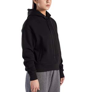 Sudadera con Capucha Negra Oversize para Mujer, Casual, de Manga Larga, Forro Polar, Estilo Urbano, Cálida para Invierno - Product Image 4