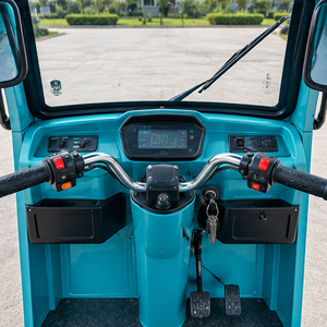 Triciclo Eléctrico de Carrocería Abierta para 4 Pasajeros, Tipo Tuk Tuk, con Toldo Color Verde Azulado, 1000W+, Autonomía de 90 km+ - Product Image 3